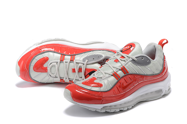 2018 Men Nike Air Max 98 Silver Red Shoes